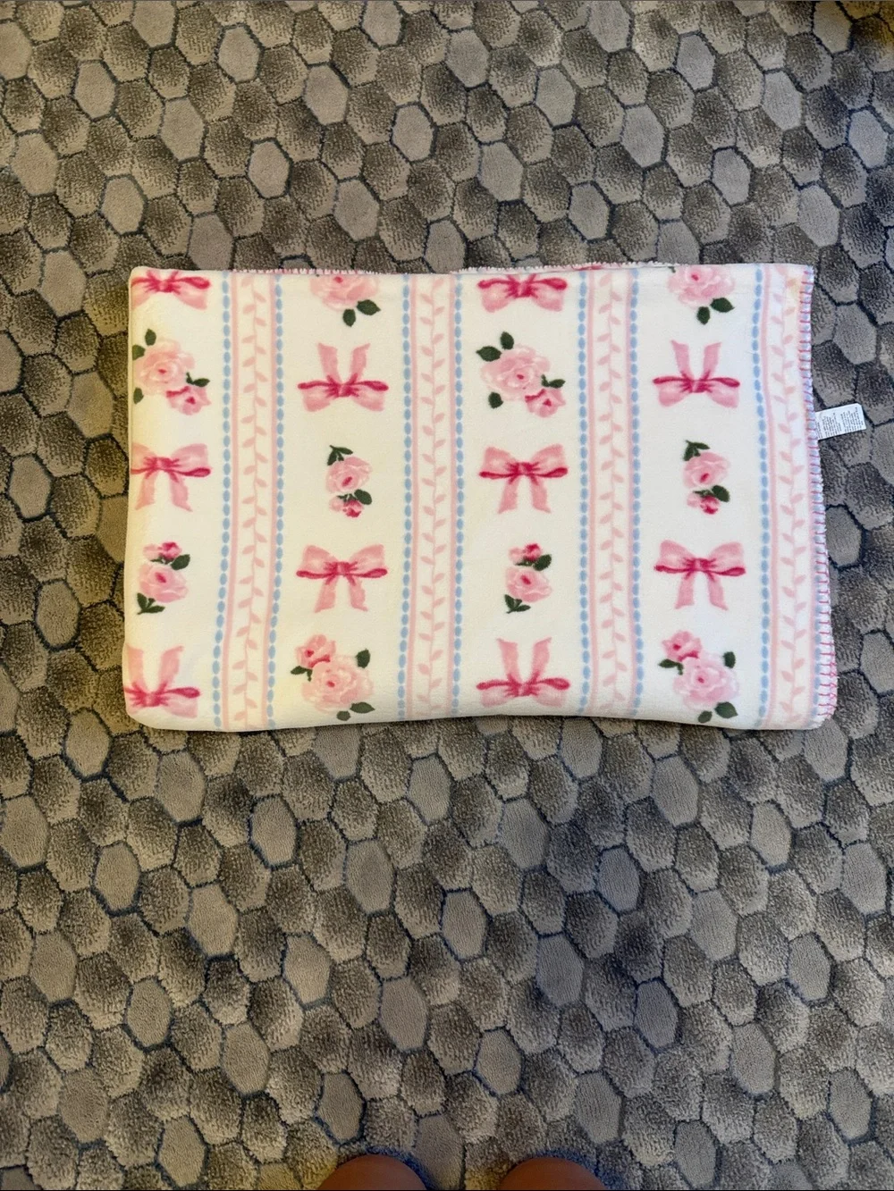 Laura Ashley floral and pink reversible blanket